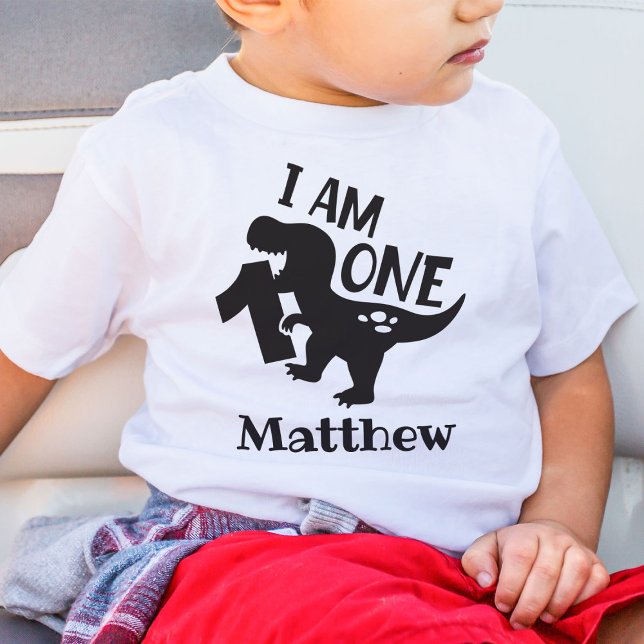 Personalised I Am One Birthday Dinosaur T-Shirt (Creator Uploaded)