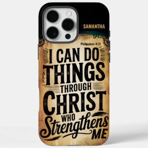 Personalised I can do all things Vintage Christian iPhone 16 Pro Max Case