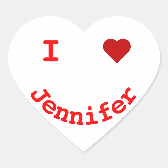 Personalised I Heart Happy Face Sticker (Front)