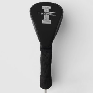 Personalised I Initial Silver Monogram Your Name Golf Head Cover