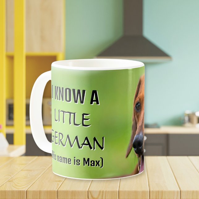 Personalised I Know a Little German Dachshund Coffee Mug (Personalized I Know a Little German Dachshund Coffee Mug)
