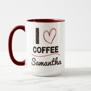 Personalised I Love Coffee Mug Gift for Her