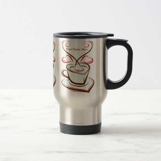 Personalised I Love coffee Travel Mug (Right)