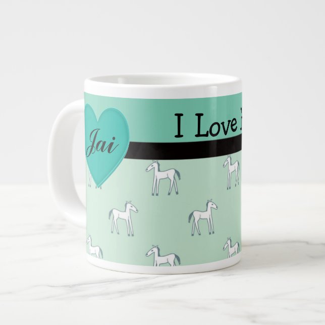 Personalised I Love Horses Mug Template (Front Left)