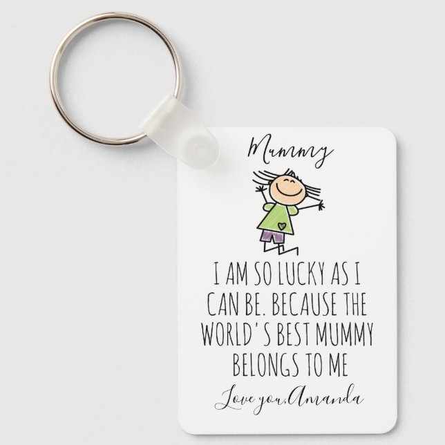 Personalised I Love Mummy from Daughter, Key Ring (Front)