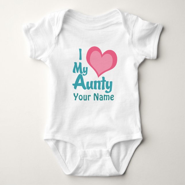 Personalised I Love My Aunty Baby Bodysuit (Front)