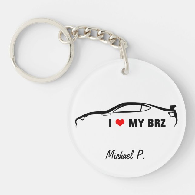 Personalised I Love my BRZ Key Ring (Front)