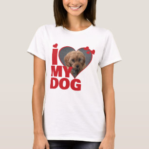 Personalised I Love My Dog Heart Photo T-Shirt