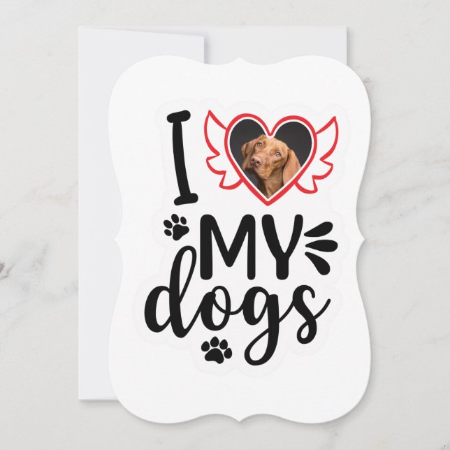 Personalised I Love My Dog Photo Card (Front)