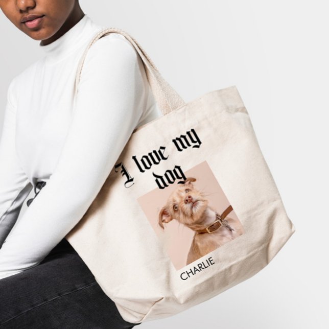 Personalised I Love My Dog Photo Tote Bag (Creator Uploaded)