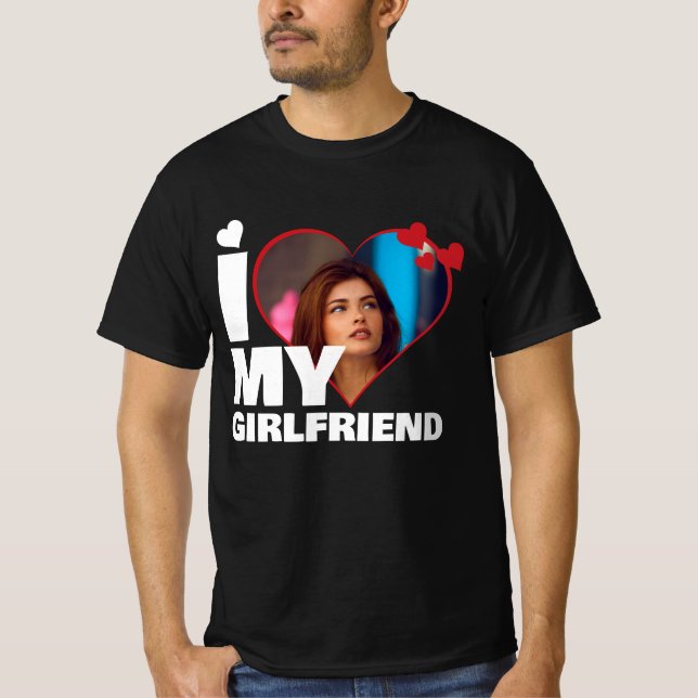 Personalised I Love My - Heart Photo T-Shirt (Front)