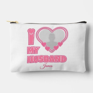 Personalised I Love My Husband – Add Photo & Name Accessory Pouch