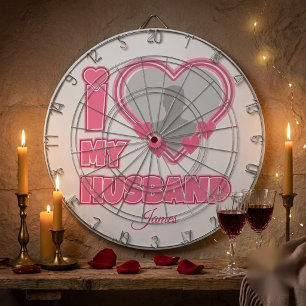 Personalised I Love My Husband – Add Photo & Name Dartboard