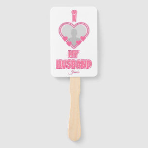 Personalised I Love My Husband – Add Photo & Name Hand Fan