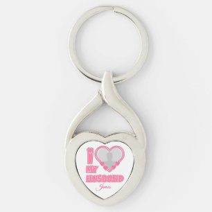 Personalised I Love My Husband – Add Photo & Name Key Ring