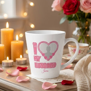 Personalised I Love My Husband – Add Photo & Name Latte Mug