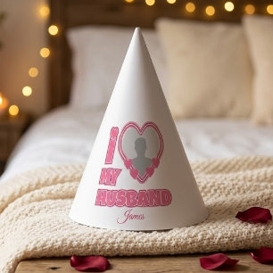 Personalised I Love My Husband – Add Photo & Name Party Hat