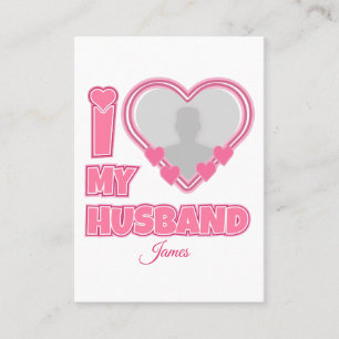 Personalised I Love My Husband – Add Photo & Name Place Card