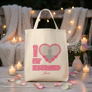 Personalised I Love My Husband – Add Photo & Name Tote Bag