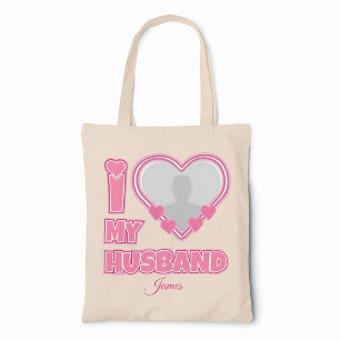 Personalised I Love My Husband – Add Photo & Name Tote Bag