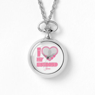 Personalised I Love My Husband – Add Photo & Name Watch