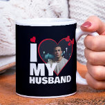 Personalised I Love My Husband Heart Photo Coffee Mug<br><div class="desc">Custom Personalised One Of A Kind Photo Heart mug from Ricaso - Love heart Photo Template Design .. simply add your own photograph to this great custom coffee mug with bold I LOVE MY HUSBAND (insert your own text or leave as is) .. easy to personalise .. customisable photo templates...</div>