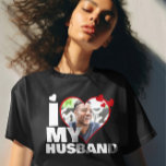 Personalised I Love My Husband Heart Photo T-Shirt<br><div class="desc">Custom Personalised One Of A Kind Photo Heart shirts from Ricaso - Love heart Photo Template Design .. simply add your own photograph to this great custom t-shirt with bold I LOVE MY HUSBAND (insert your own text or leave as is) .. easy to personalise .. customisable photo templates tees...</div>