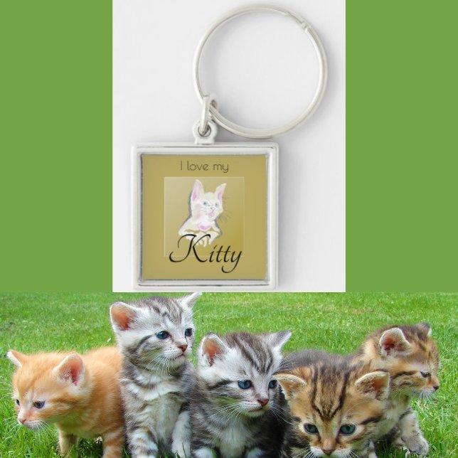 Personalised I Love My Kitty Photo Key Ring (Creator Uploaded)