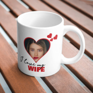 Personalised I Love My Wife Heart Photo Coffee Mug