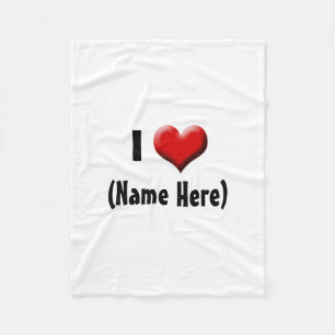 Personalised I Love... Name Valentine's Day Fleece Blanket