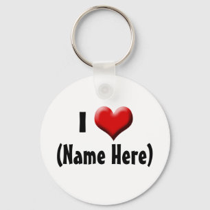 Personalised I Love... Name Valentine's Day Key Ring