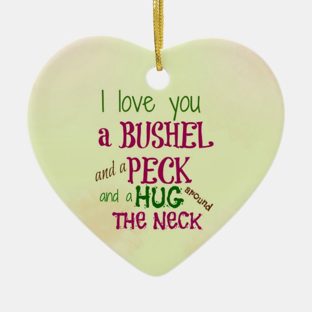 Personalised I love you a bushel & a peck ornament (Front)