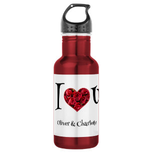 Personalised I Love You Couple Names 532 Ml Water Bottle