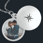 Personalised I love you couple photo Locket Necklace<br><div class="desc">Say I love you with this keepsake locket and personalise it with a photo and special message. To change the font style customise further,  let me know if you need assistance.</div>