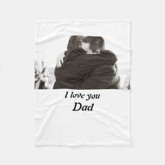 Personalised I Love you Dad Photo  Fleece Blanket