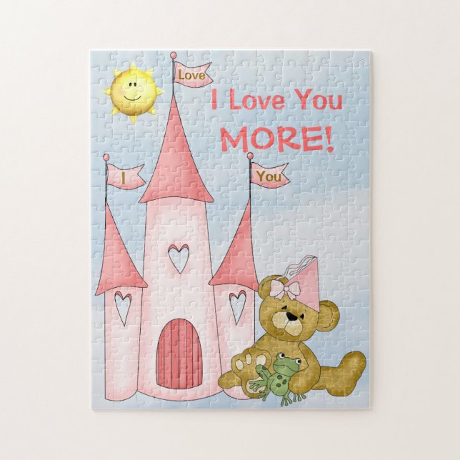 Personalised I Love You More puzzle Princess (Vertical)