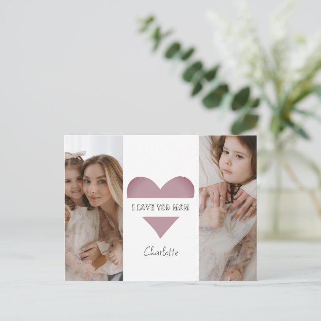 Personalised 'I Love You Mum' Card  (Standing Front)