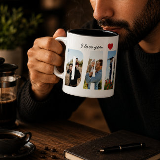 Personalised I Love You Photo Collage Dad Mug