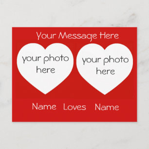 Personalised I Love You with photos Postcard