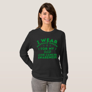 Personalised I Wear Emerald Green Liver Cancer T-Shirt