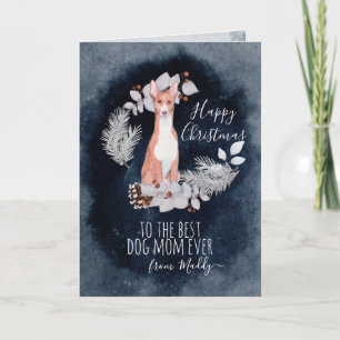 Personalised Ibizan Hound Mum Christmas Holiday Card