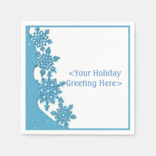Personalised Ice Blue Christmas Snowflake Napkins
