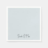 Personalised Ice Blue Wedding Napkins