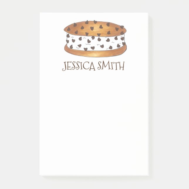 Personalised Ice Cream Chocolate Sandwich Chipwich Post-it Notes (Front)