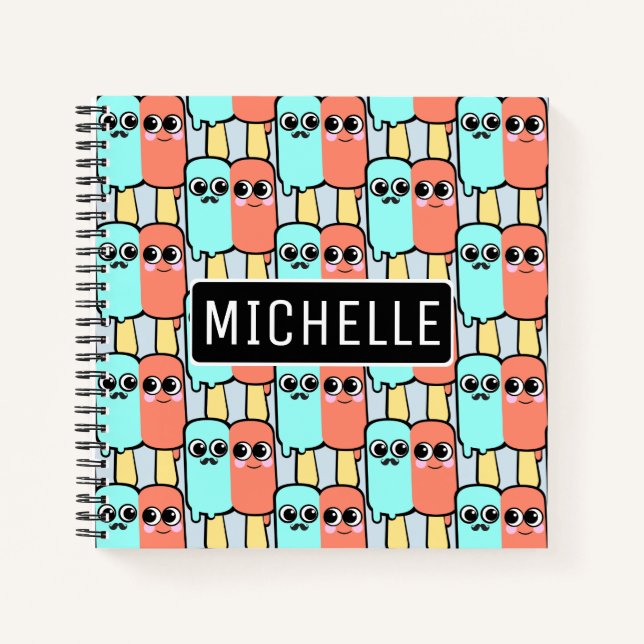 Personalised Ice Cream Couple Notebook (Front)