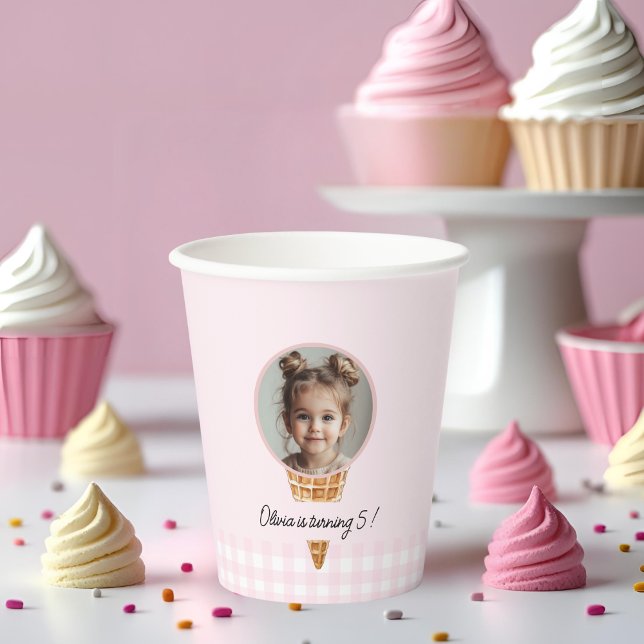 Personalised Ice Cream Head Birthday  Paper Cups (Creator Uploaded)