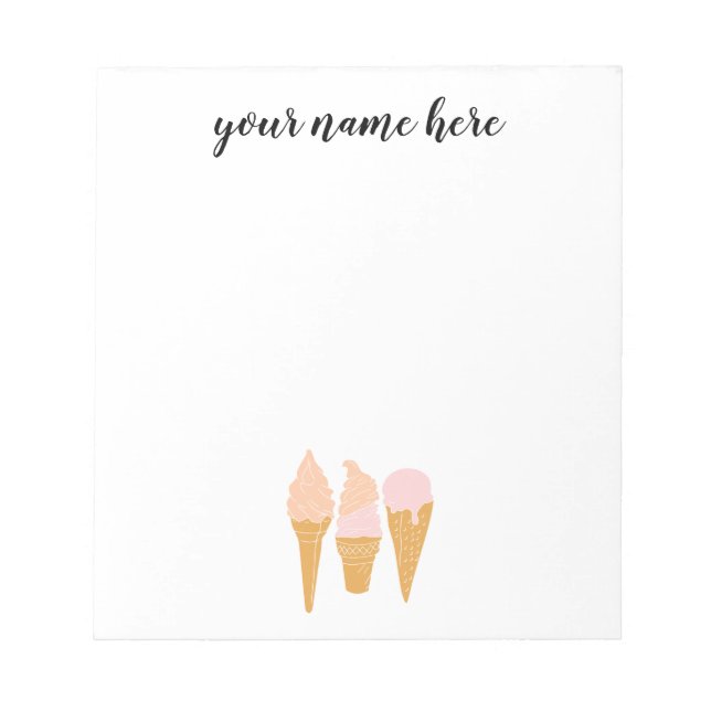 Personalised Ice Cream Notepad (Front)
