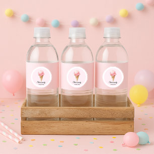 Personalised Ice Cream Party Water Bottle Label