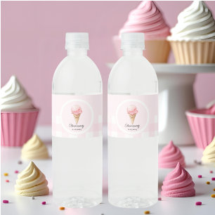 Personalised Ice Cream Party Water Bottle Label