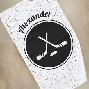 Personalised Ice Hockey Pattern Team Player Name Hand Towel